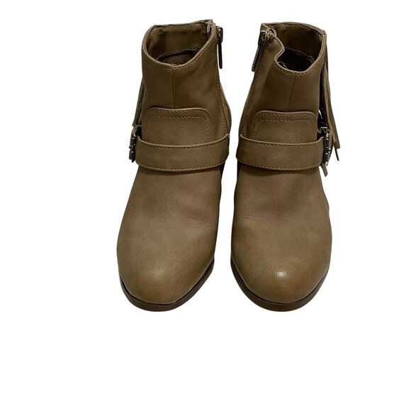 Circus By Sam Edelman Size 6.5M Tan Faux Suede Ankle Boots With Fringe Detail - Picture 2 of 11